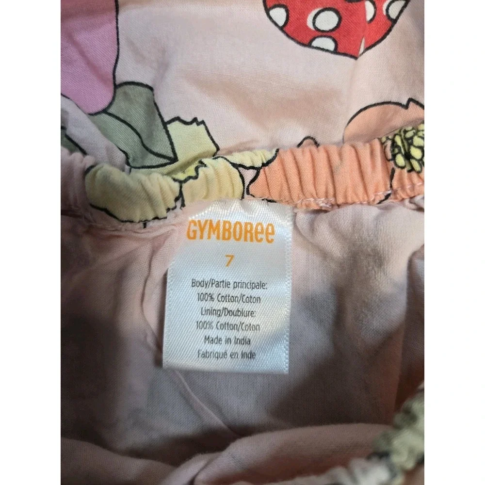 GYMBOREE Girl's Floral Print Dress Butterflies Mushrooms Daisy Size 7 Flutter